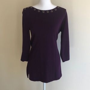 Purple, tunic sweater top